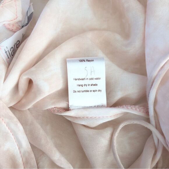 Tiare Hawaii Romantic Tie Dye Maxi Dress Day Dream Crisscross in Pale Pink S/M - Picture 8 of 9